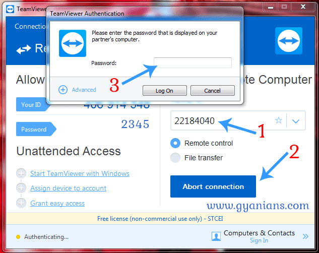teamviewer partner id and password