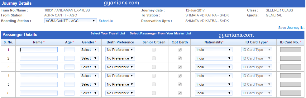 Online Railway Ticket Booking