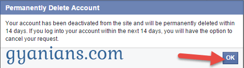 facebook id delete option
