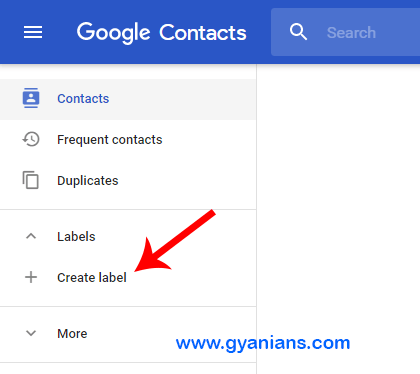 google contact label - gyanians