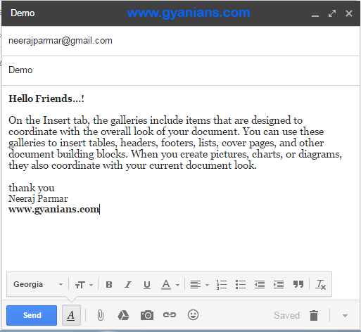 gmail compose box - gyanians