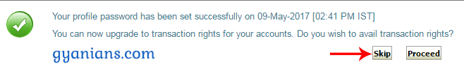 SBI Internet Banking Online Activate successfully