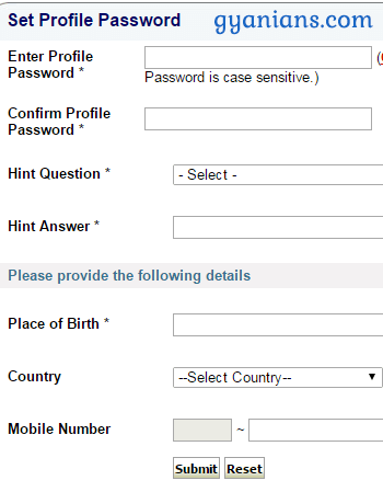 sbi internet banking profile form