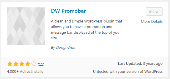 DW Promobar Plugin