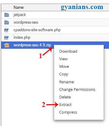 extract zip plugins in file manager