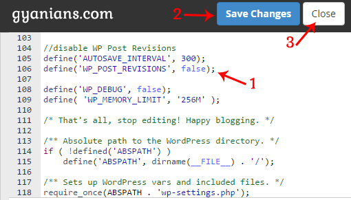 paste post revisions code