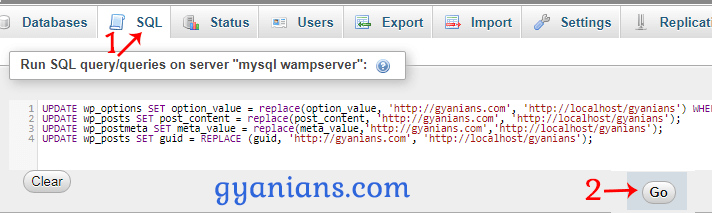 run query in mysql