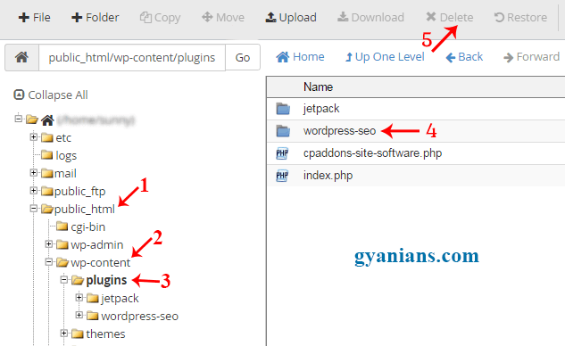 uninstall plugins from cpanel