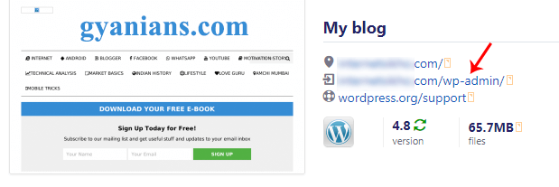 WordPress Installation process complete page