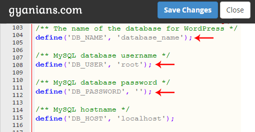 change-database-information-in-wp-config-file