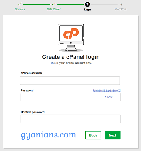 create a cPanel login in godaddy