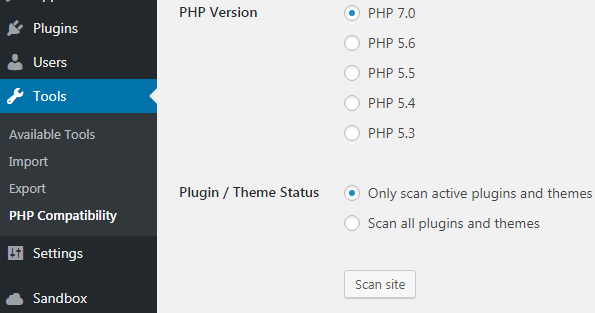 PHP Compatibility checker plugin