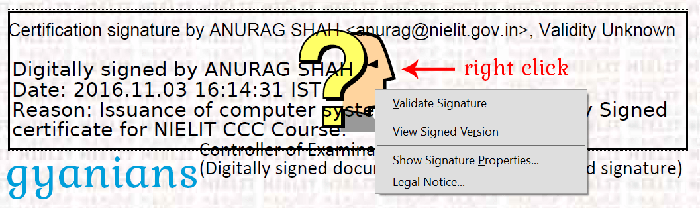 right click on digital signature