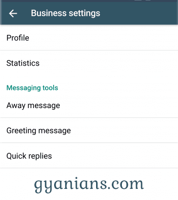 WhatsApp Business app business settings