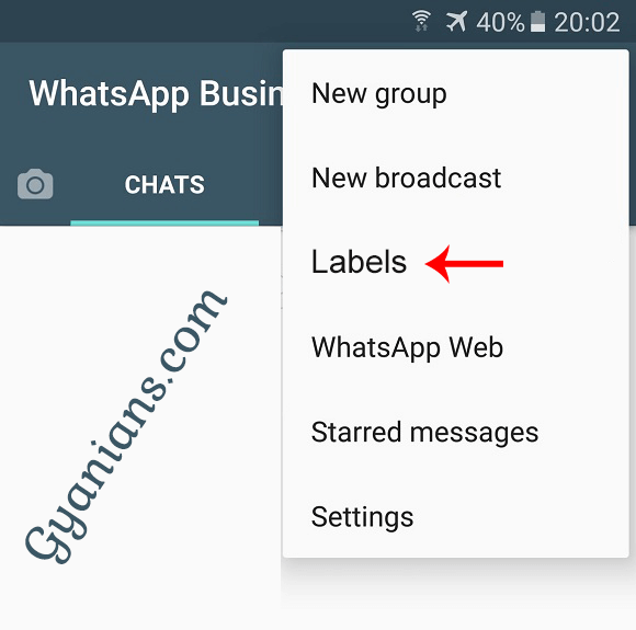 WhatsApp Business app labels feature