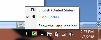 change-hindi-keyboard-using-taskbar