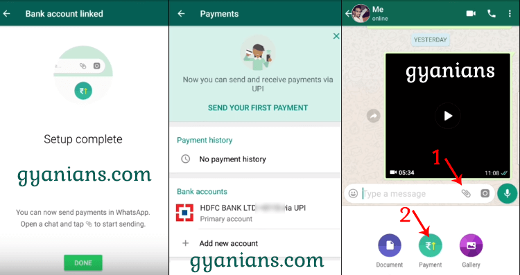 WhatsApp UPI Payments Feature step 2