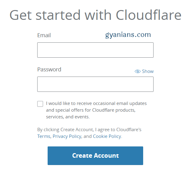 Create Cloudflare account