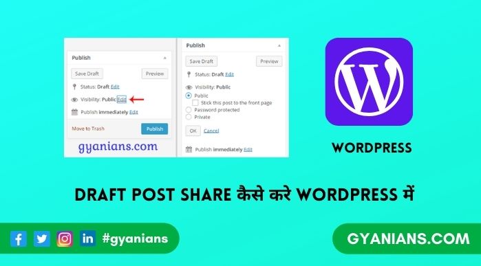 Draft Post Share Kaise Kare - WordPress Tutorial in Hindi