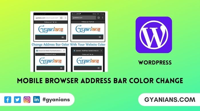 Mobile Browser Address Bar Color Change Kaise Kare - WordPress Tutorial in Hindi